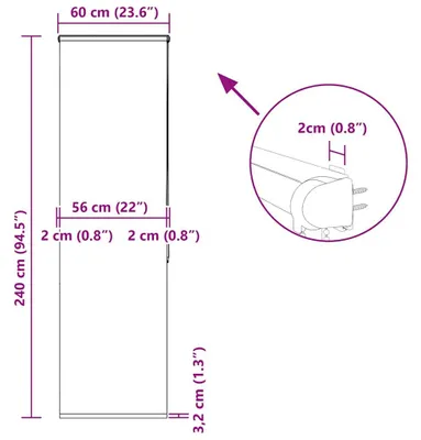 Produktbild von vidaXL Duschrollo mit Kassette 60x240 cm Stoffbreite 56 cm