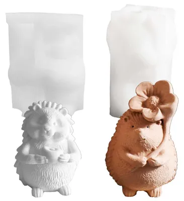 Produktbild von Silikonform Igel 2 Stück Gießform für Kerzen Herbsttiere Epoxidharz Gips Wachs