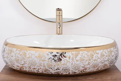 Produktbild von Rea Aufsatzwaschbecken Meryl Oval White Gold