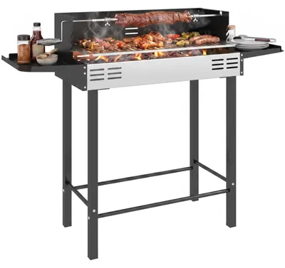 Produktbild von Holzkohlegrill Grill BBQ Grill, 118 x 32 x 90 cm, Schwarz, für Gartengrillen