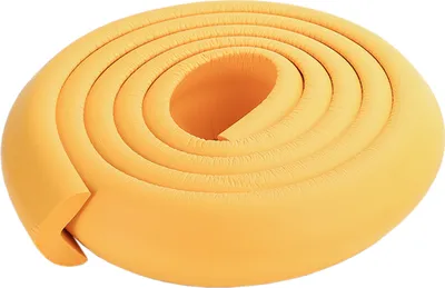 Image de 2M Table de sécurité bébé épaissie en forme de L Protection d'angle de bord Coussin de protection Bandes de choc anti-collision, orange