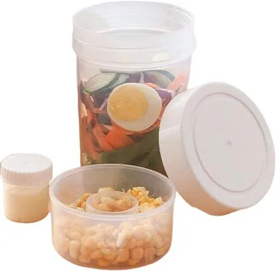 Immagine prodotto di Contenitore doppio trasparente lavabile in lavastoviglie, 750 ml, 11x10x15 cm
