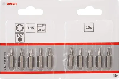 Produktbild von Schrauberbit Extra-Hart T15, 25 mm, 10er-Pack