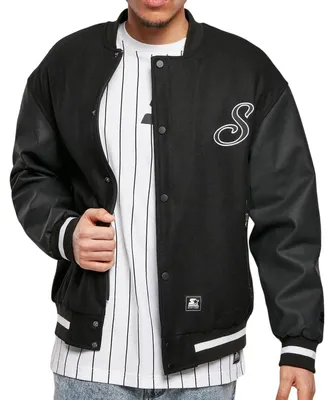 Image de Starter Black Label - Veste universitaire (style universitaire américain) pour homme TN3612 (S) (noir)