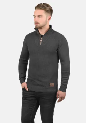 Produktbild von SOLID SDTommy Herren Strickpullover Troyer Feinstrick Pullover mit Troyerkragen Rippbündchen Baumwollmischung Regular fit
