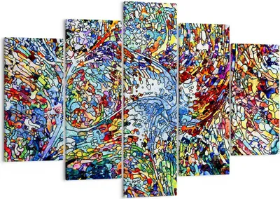 Produktbild von Bild auf Leinwand - Leinwandbild - Abstraktion modern - 150x100cm - Wand Bild - Wanddeko - Leinwanddruck - Bilder - Kunstdruck - Wanddekoration - Leinwand bilder - Wandkunst - EA150x100-4045