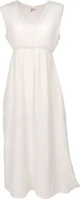 Produktbild von Boho Sommerkleid, Luftiges Baumwollkleid, Maxikleid, Strandkleid - Naturweiß, Damen, Creme-weiß, Baumwolle, Kleider
