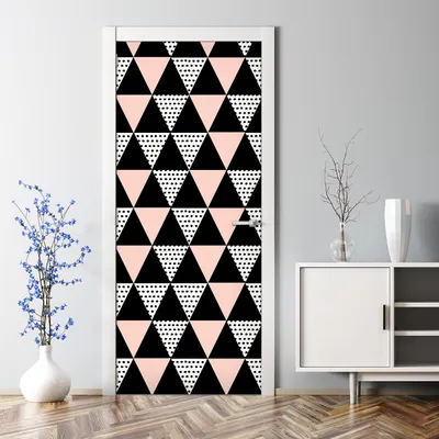 Produktbild von Dekorative Türposter selbstklebend Klebefolie Wandaufkleber Türaufkleber Retro blau schwarz 70 x 200 cm
