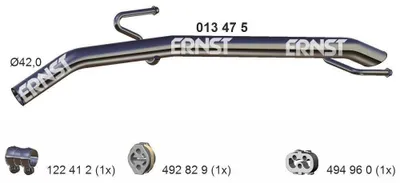 Produktbild von ERNST Abgasrohr Auspuffrohr für OPEL Adam (M13) Hinten 013475