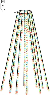 Produktbild von vidaXL Weihnachtsbaum-Lichternetz mit 400 LEDs Mehrfarbig 400 cm