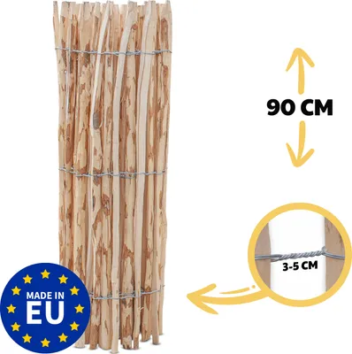 Produktbild von Staketenzaun Haselnuss Höhe 90 cm, Länge 5 Meter, Lattenabstand 3-5 cm
