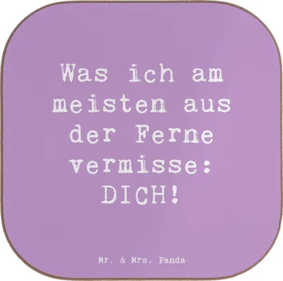 Produktbild von Mr. & Mrs. Panda Holzuntersetzer Spruch Heimweh Dich - Lavendeltraum - Geschenk, Coaster, Motivation, Nähe, Kaffeeuntersetzer, gläseruntersetzer, Sehnsucht, Gefühle