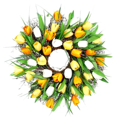 Produktbild von Frühlingskranz, künstlicher Kranz, Blumengirlande für die Haustür, 40 cm, Stil 2