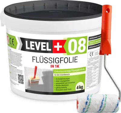 Produktbild von Flüssigfolie 4kg Dichtfolie Bad Dusche Küche Wasserdicht + Farbroller 10cm RM08