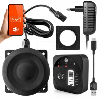 Produktbild von Ultraschall-Wasserstandssensor für Flüssigkeiten und Klärgruben mit WLAN und Tuya-Anbindung, IP65