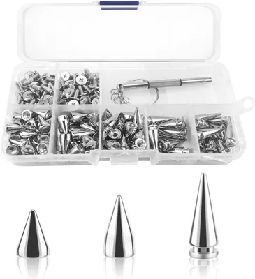Productafbeelding van Boloest Metalen Kegel Spikes - 7mm - Punk Rock Schroefrug Studs voor DIY Tassen - Kleding - Leerwerk - Schroevendraaier - Zilver - 3 Maat