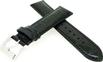 Produktbild von Jaguar Acamar Chrono | Uhrenarmband Leder schwarz Krokoprägung J968/6