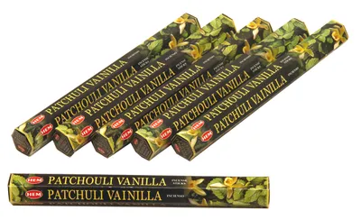 Produktbild von HEM Räucherstäbchen Sparset. 6 Packungen ca. 120 Sticks Patchouli Vanilla