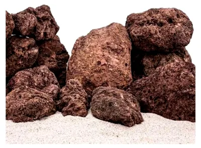 Produktbild von Rote Lavasteine I Natursteine Lava 25kg Mix Größe M-XL I Aquascaping Gestein für Aquarium I Lavagestein Dekoration