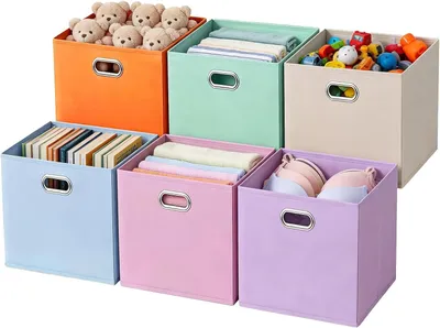 Produktbild von Aufbewahrungsboxen 6er Set 30x30x30 cm, für Kinderzimmer, faltbar, Stoff