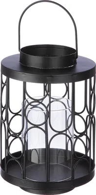 Produktbild von Gilde Windlicht, "Remo", Glas, Metall, schwarz, VE 3, H. 22.5 cm, D. 16 cm 69378 4063387693780