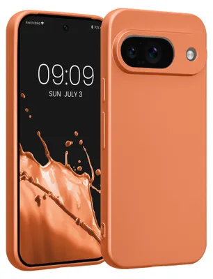 Produktbild von kwmobile Handyhülle für Google Pixel 9 Hülle - weiche Silikon Case metallisch schimmernd - Schutzhülle Cover - Metallic Orange