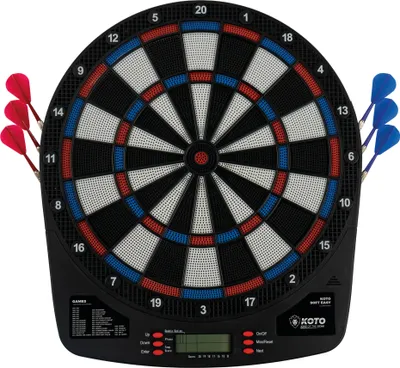 Produktbild von KOTO - Soft Easy Electronic Dartboard (39X2X44,5 cm), Dartboard Incl. 6 Soft Tip Darts, 32 Games & +590 Variations, E-Darts Multiplayer, Dart Set