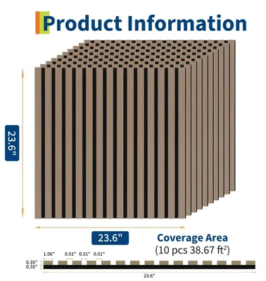 Obrázok produktu pre 3D drevené panely – akustické panely – balenie po 10 kusov – hrúbka 9 mm – 60 x 60 cm – absorbujú zvuk – znižujú hluk – dekoratívne obklady stien