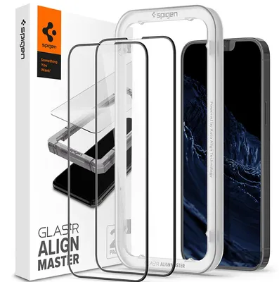 Productafbeelding van Spigen AGL03377, Apple, Apple iPhone 13 Pro Max, Bestand tegen vuil, Bestand tegen olie, Zwart, 2 stuks
