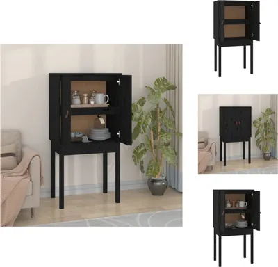 Produktbild von vidaXL Highboard Schwarz 60x40x120 cm Massivholz Kiefer -  Sideboards