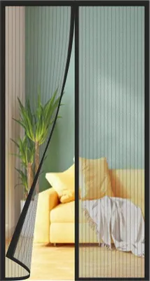 Produktbild von Famanu Fliegengitter Balkontür 110 x 240 cm - Verbessertes Material, Türmagnet, Schwarz