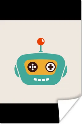 Produktbild von MuchoWow® Poster Roboter - Gesicht - Antenne - Technik - Junge - Kind 40x60 cm - Plakate für die Wand - Poster Babyzimmer