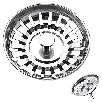 Abfluss-Sieb 78 mm, Edelstahl, universell für Spülbecken