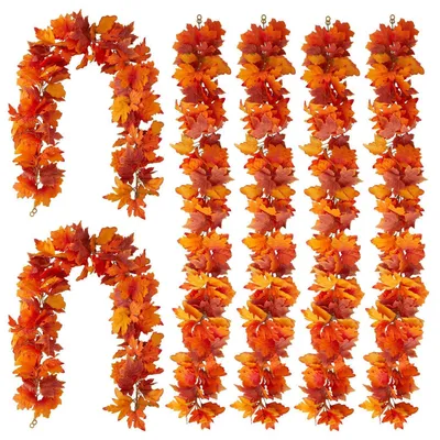 Produktbild von Künstliche Ahornblatt Girlande 6 Stück 1,7 m Herbstdeko für Zuhause & Party