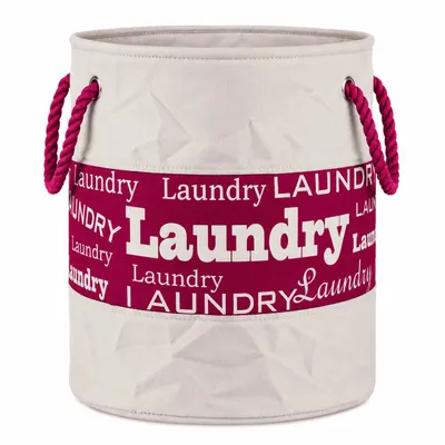 Produktbild von Wäschekorb 40L Wäschesack Wäschesammler Wäschetruhe Wäschebox Beige / Rosa
