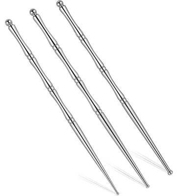Produktbild von 3er Set Edelstahl Massage Stift, Akupressur Stifte doppelseitig, rostfrei, für Gesicht, Nacken & Körper, ergonomisch & langlebig