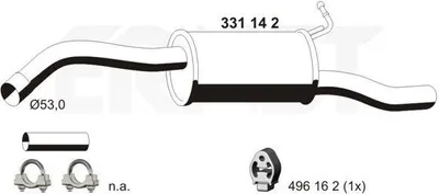 Produktbild von ERNST 331142 Endschalldämpfer für FORD TRANSIT CONNECT (P65, P70, P80) Auspuff
