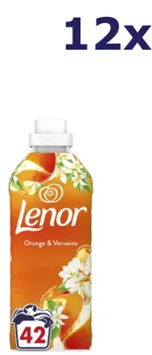 Immagine prodotto di 12 bustine di ammorbidente Lenor per 42 lavaggi, aroma arancia e verbena