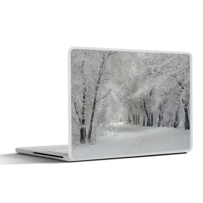 Produktbild von MuchoWow® Laptop Aufkleber Sticker Cover Bäume - Schnee - Winter 36.5x27.5 cm - Laptop-Sticker