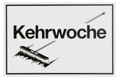 Produktbild von 1x Hinweisschild *Kehrwoche mit Abbildung Besen*