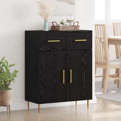 Produktbild von vidaXL Sideboard Schwarz Eichen-Optik 69,5 x 34 x 90 cm Holzwerkstoff