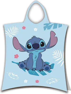 Productafbeelding van Stitch poncho 50 x 115 cm blauw