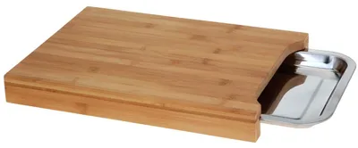 Image de Planche à découper en bambou avec plateau coulissant.