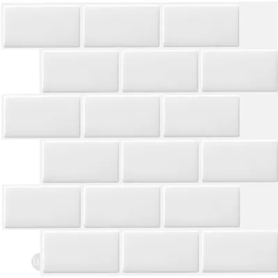 Image de 10 feuilles de panneaux muraux 3D adhésifs - Protection anti-éclaboussures pour cuisine et salle de bain