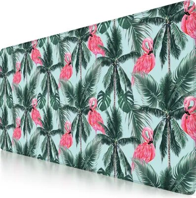 Image de CSL Gaming Tapis de souris, XXL, 900 x 400 x 3 mm, Sous-mains, extra-large, lavable, Flamingos