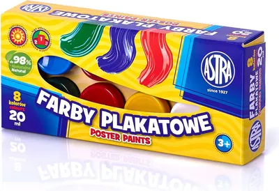 Obrázek produktu pro Astra Farby plakatowe 8 kolorów po 20 ml