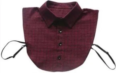 Productafbeelding van CHPN - Kraagjes - Open kraag - Kraagjes - Kraagjes voor onder truien - Blousesluitingen - Rood - Geruit - Open kraag - Accessoire - Kledingaccessoire