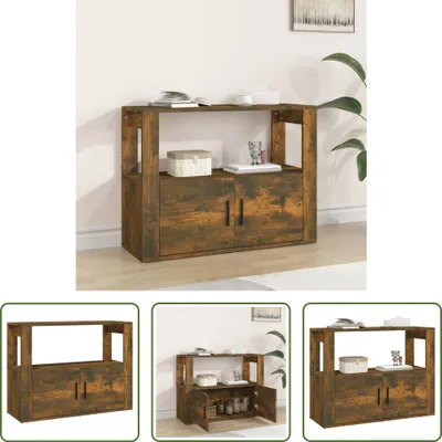 Zdjęcie produktu dla The Living Store kredens dąb wędzony 80x30x60 cm materiał drewnopochodny