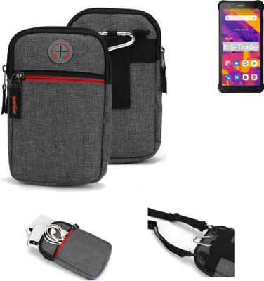 Produktbild von K-S-Trade Holster Gürteltasche kompatibel mit Blackview BV6600 Pro Handy Tasche Schutz Hülle grau Zusatzfächer 1x