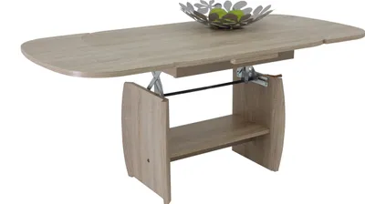 Produktbild von Couchtisch Michael III - Nachbildung Sonoma Eiche - ausziehbar und höhenverstellbar - großer Ablageboden - 90-142 x 68 cm